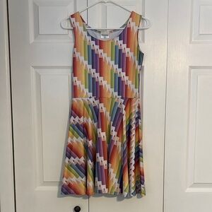 Colorful Geometric Pattern Dress